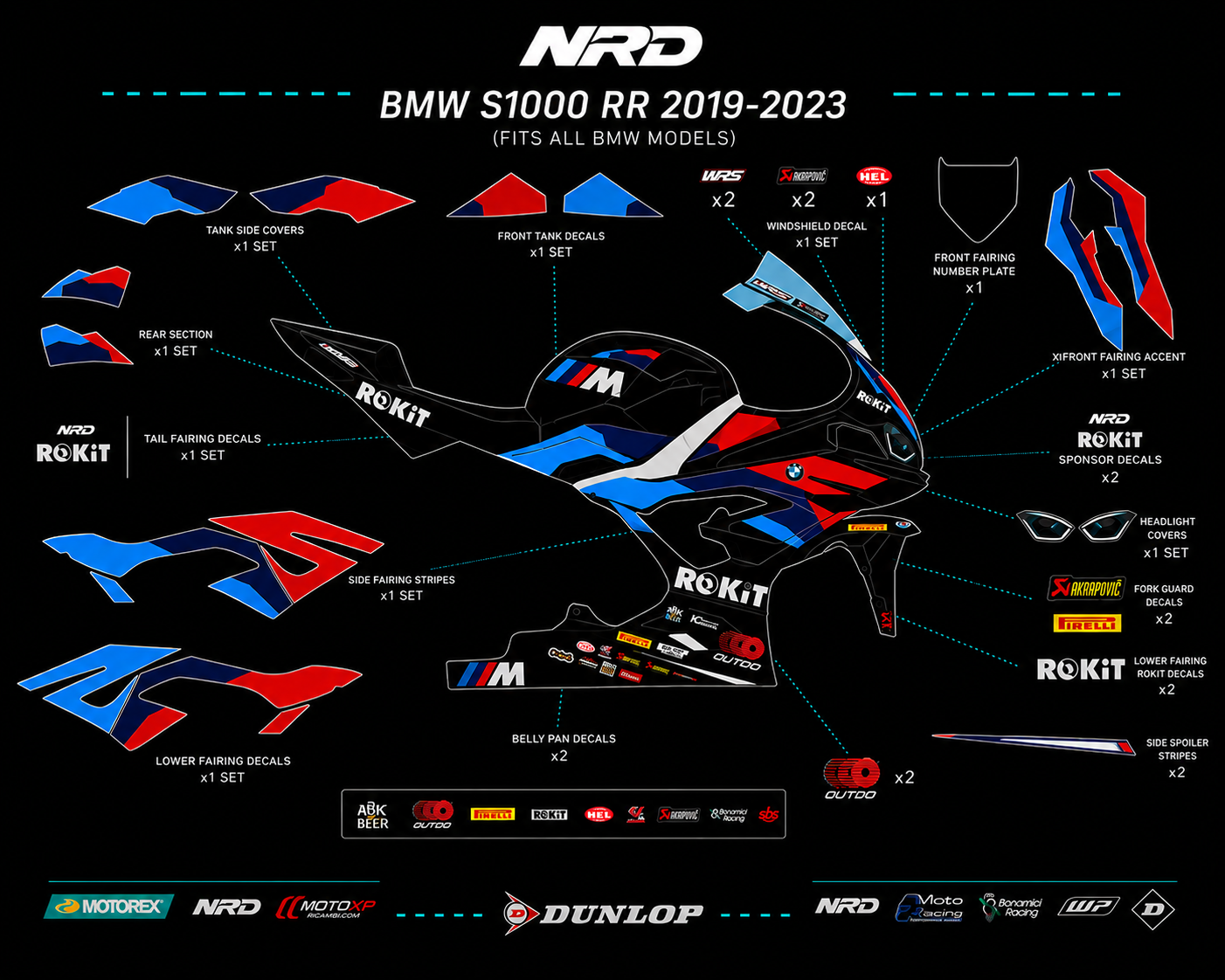 BMW S1000RR – COMPLETE DECAL KIT 4