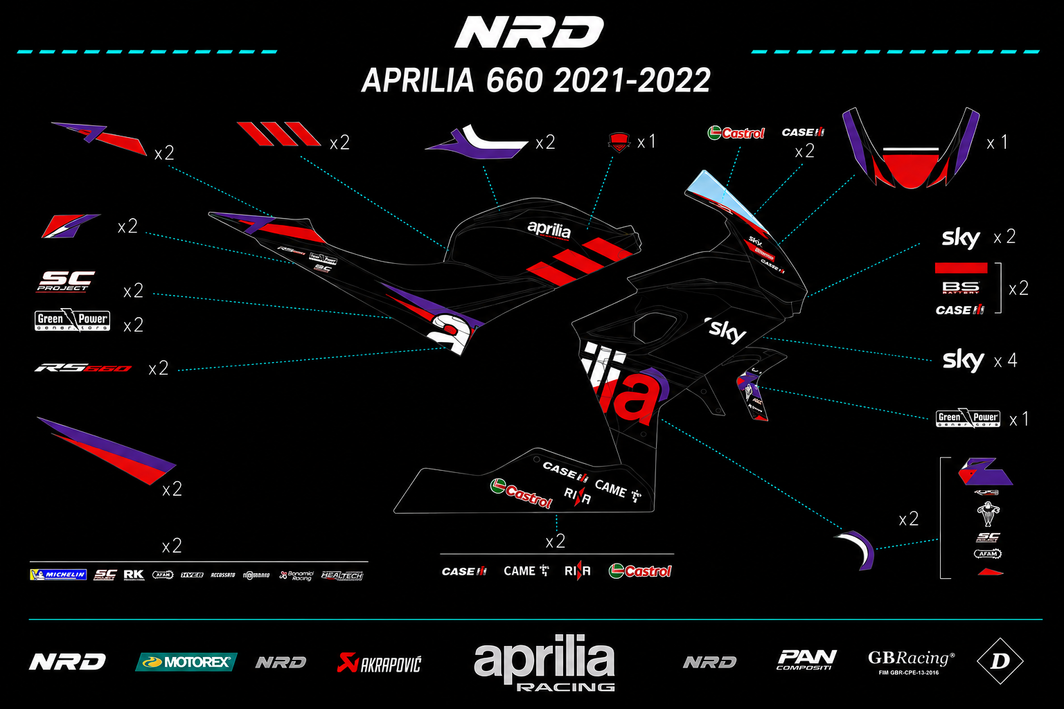 APRILIA RS 660 2021-2022– COMPLETE DECAL KIT 3