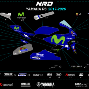 YAMAHA R6 2017- COMPLETE DECAL KIT 3