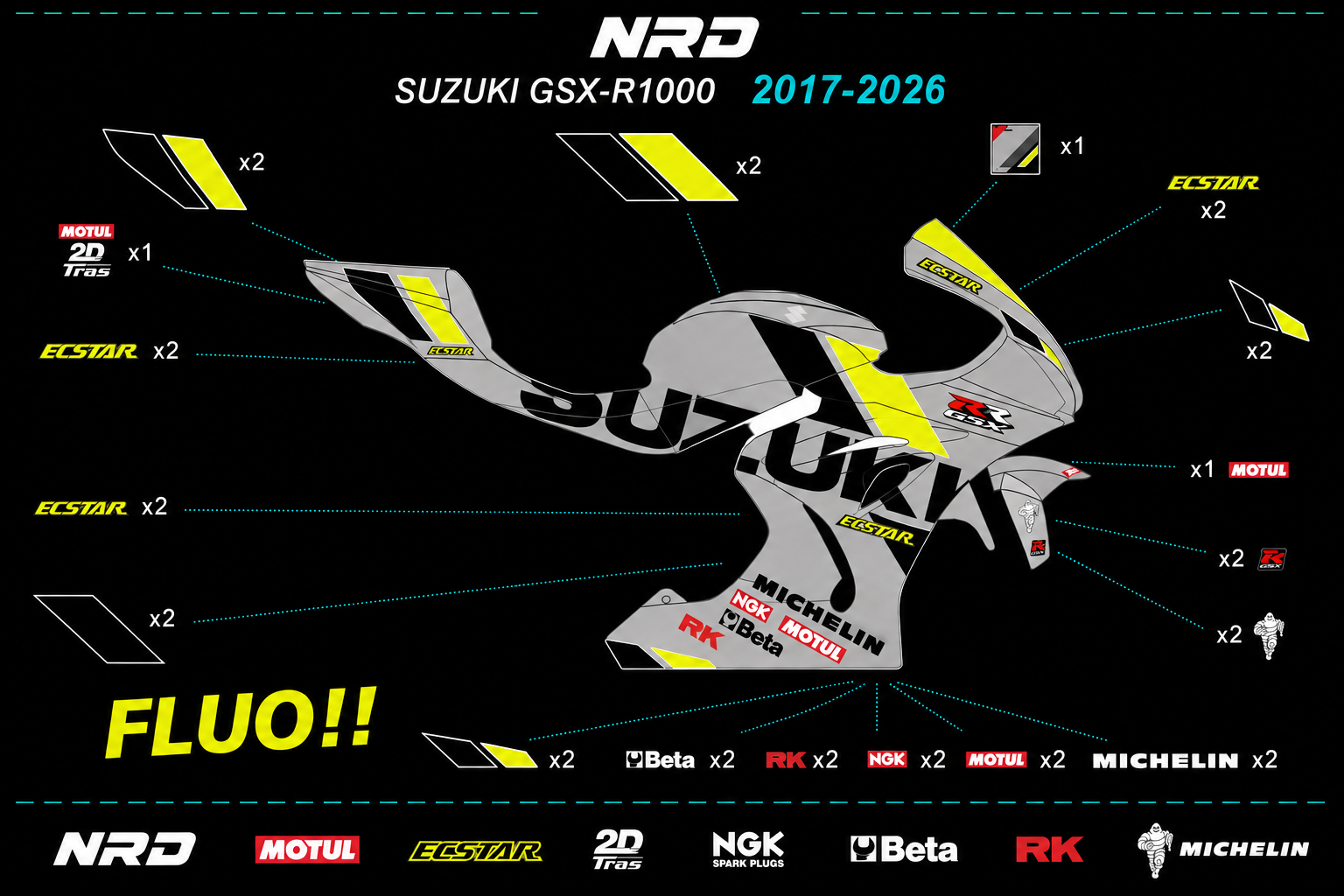 SUZUKI GSX-R 1000- COMPLETE DECAL KIT 2