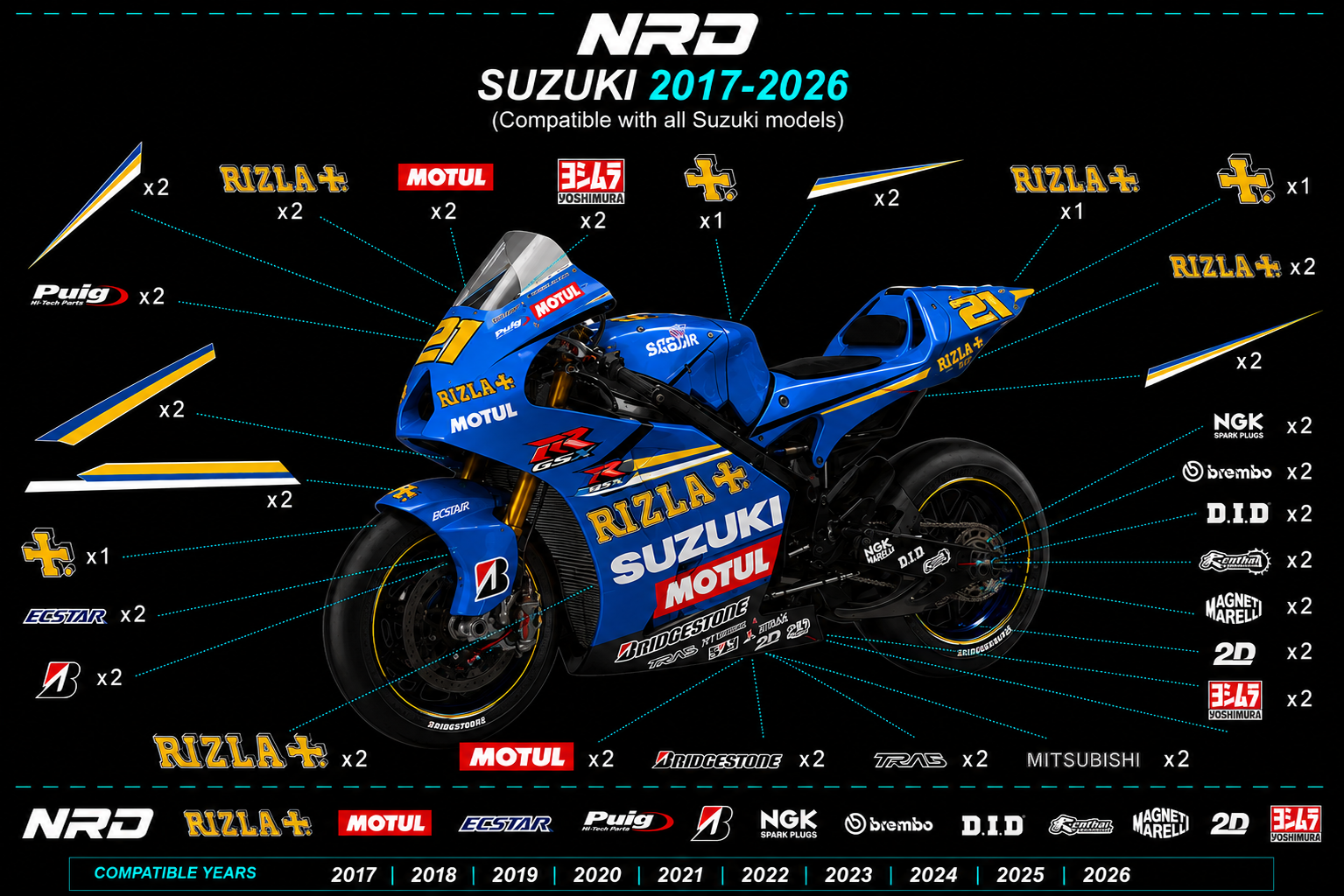 SUZUKI GSX-R 1000- COMPLETE DECAL KIT 3